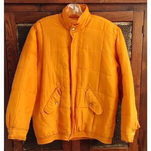 VTG CLIO Gold/Yellow Silk Bomber Jacket, Size Small